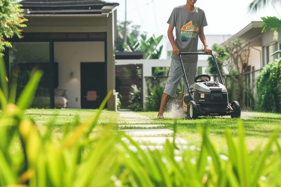 battery self propelled lawn mower